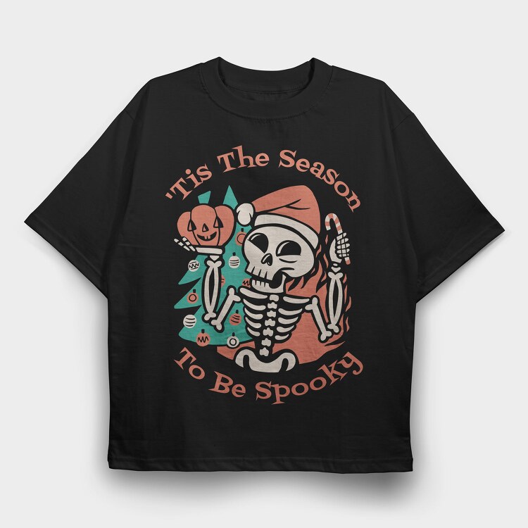 Christmas Skeleton This The Season To Be Spooky, Tricou Oversize Barbati (Unisex)