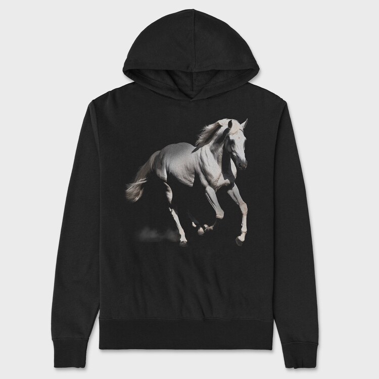 Hanorac Barbati (Unisex), Horse Monochrome