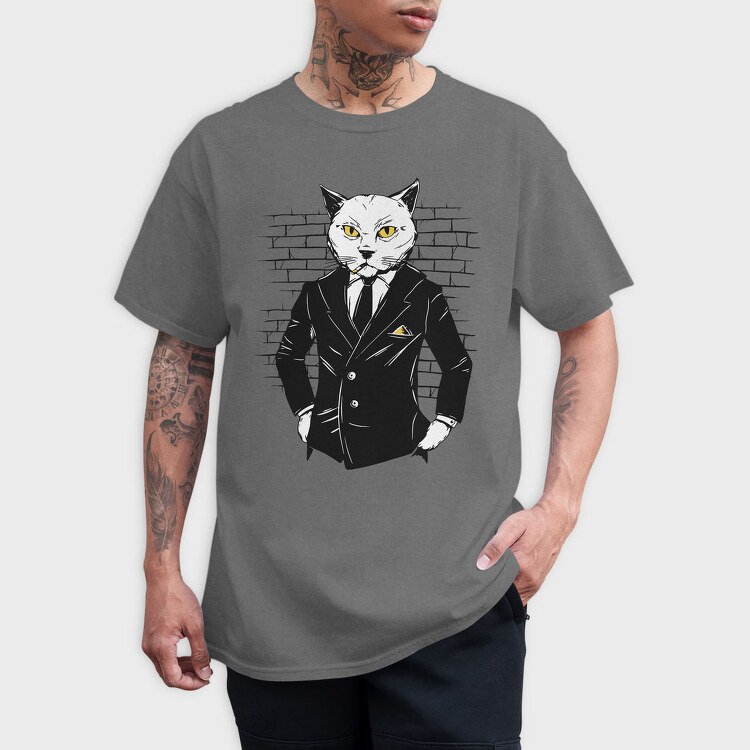 Gangster Cat In A Suit, Tricou Barbati (Unisex)
