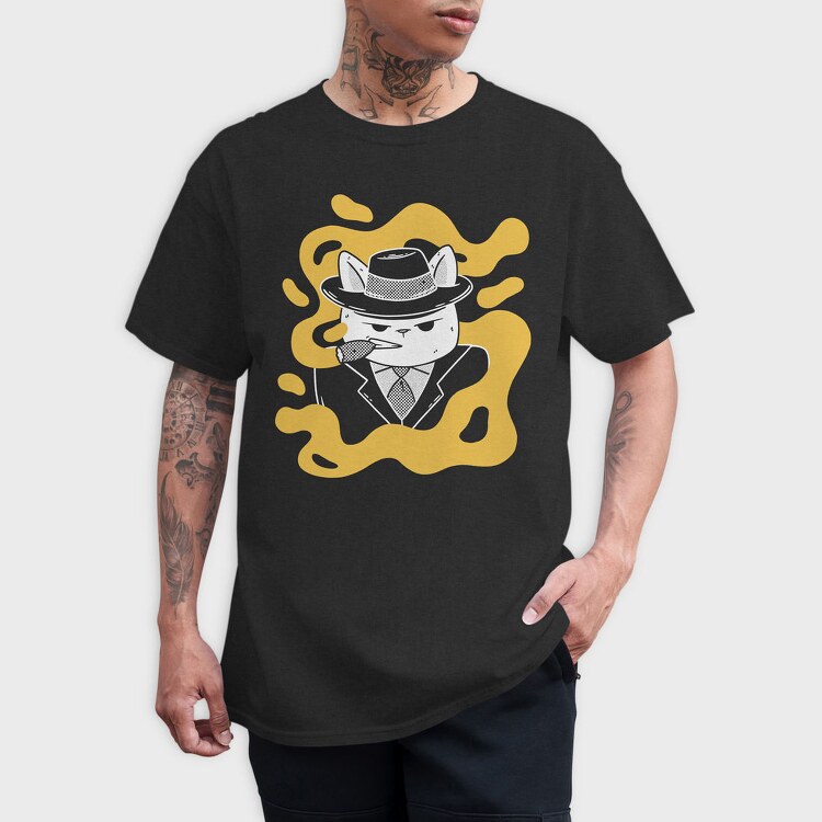 Gangster Cat, Tricou Barbati (Unisex)