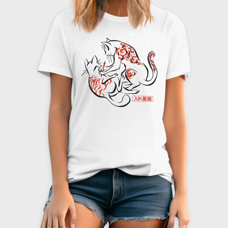 Japanese Cats Tattoo, Tricou Barbati (Unisex)