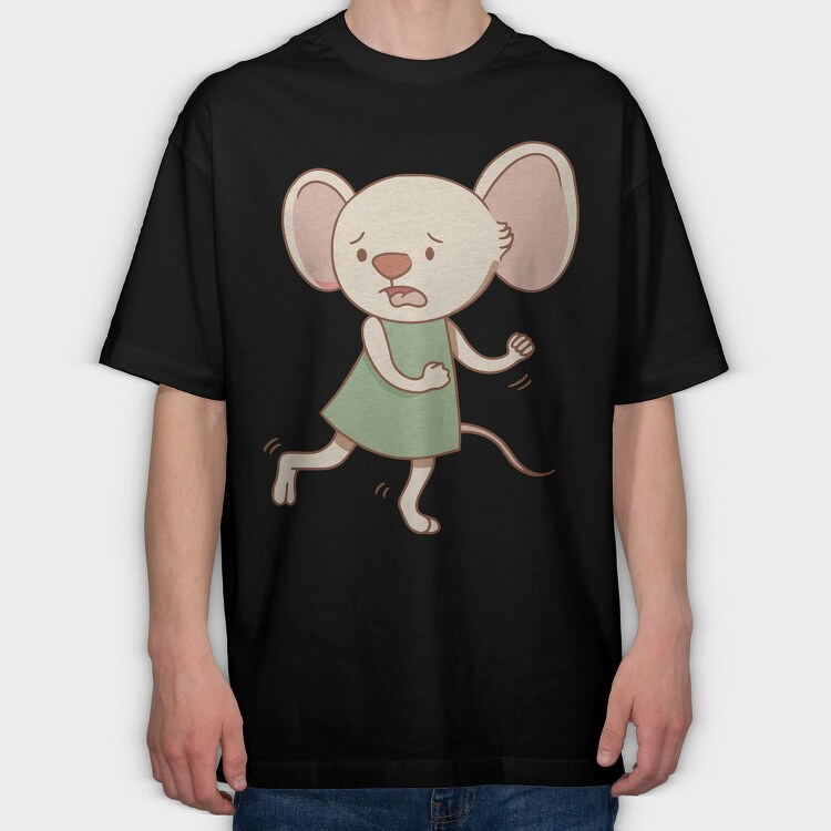 Mouse Run, Tricou Oversize Barbati (Unisex)