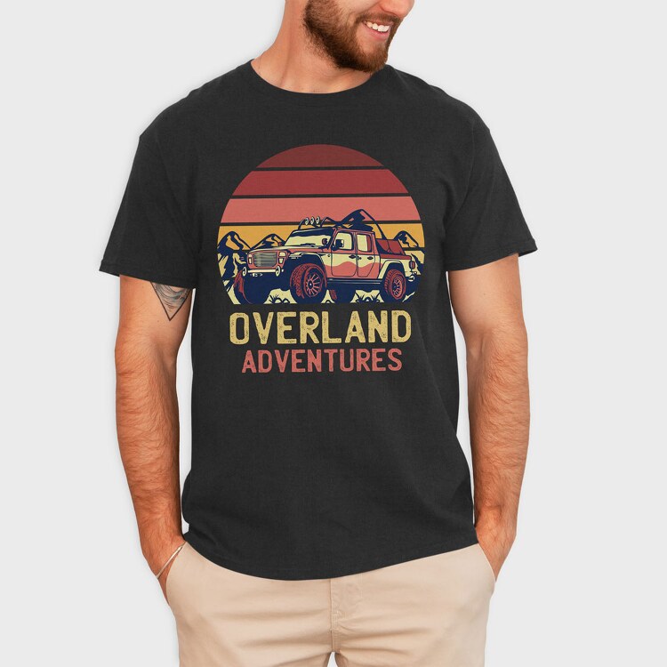 Retro Sunset Overland Adventures, Tricou Barbati (Unisex)