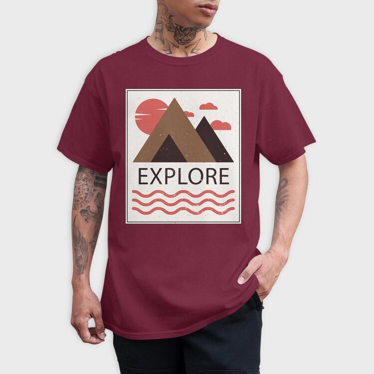 Explore, Tricou Barbati (Unisex)