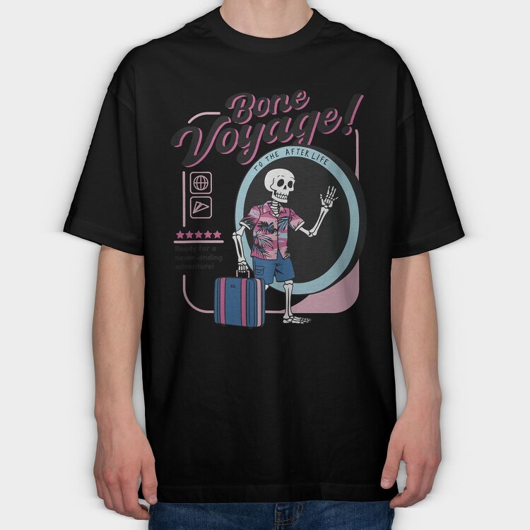 Bone Voyage Trend, Tricou Oversize Barbati (Unisex)