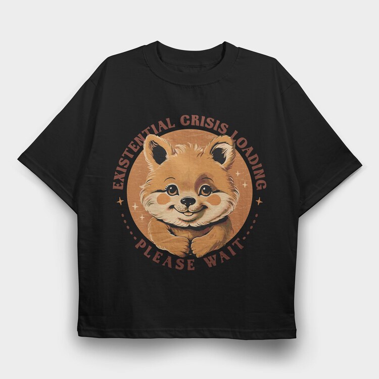 Red Panda Existential Crisis Loading, Tricou Oversize Barbati (Unisex)