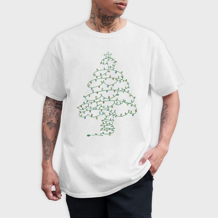 Christmas Tree Made Of Lights, Tricou Barbati (Unisex)