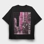 Japanese City Photographic Asian Street, Tricou Oversize Barbati (Unisex)