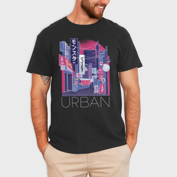 Japanese City Street In Japan, Tricou Barbati (Unisex)