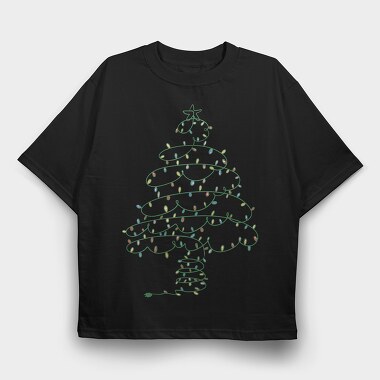 Christmas Tree Made Of Lights, Tricou Oversize Barbati (Unisex)