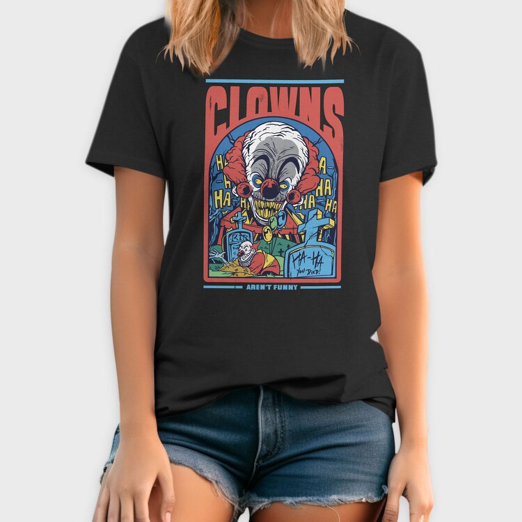 Horror Clown Clowns No Funny, Tricou Barbati (Unisex)