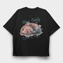 Red Panda Taking A Nap, Tricou Oversize Barbati (Unisex)