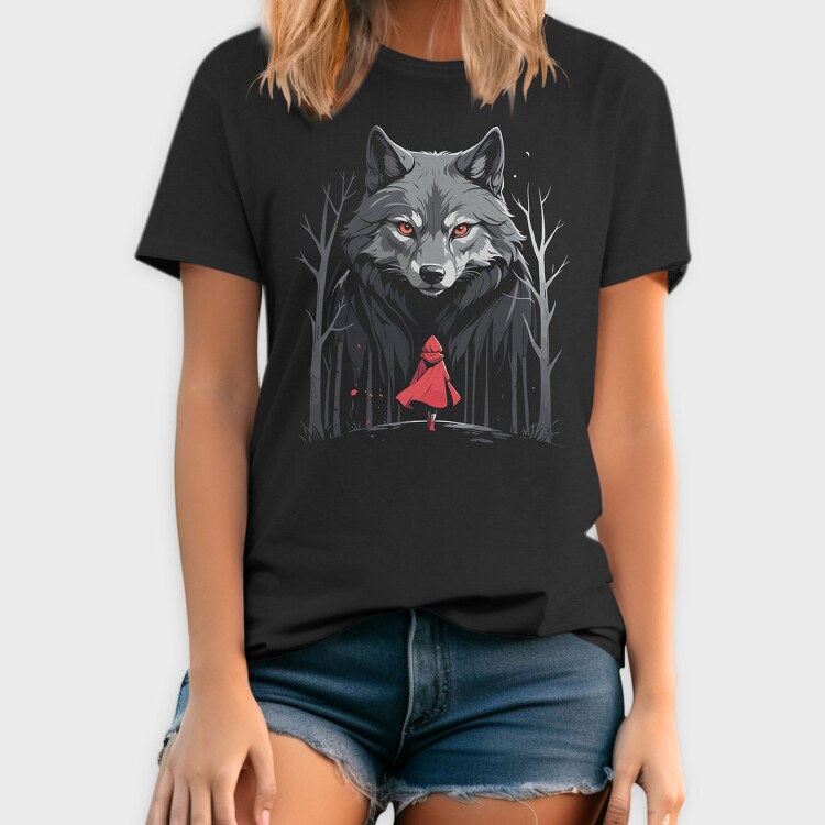 Red Riding Hood Walking Towards Wolf, Tricou Barbati (Unisex)