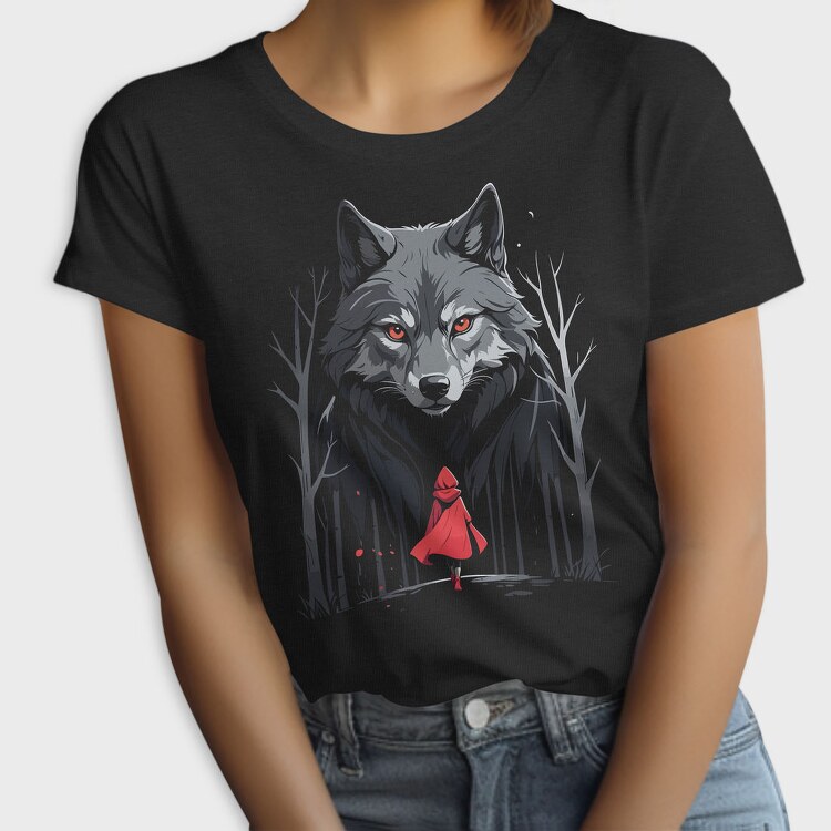 Red Riding Hood Walking Towards Wolf, Tricou Femei
