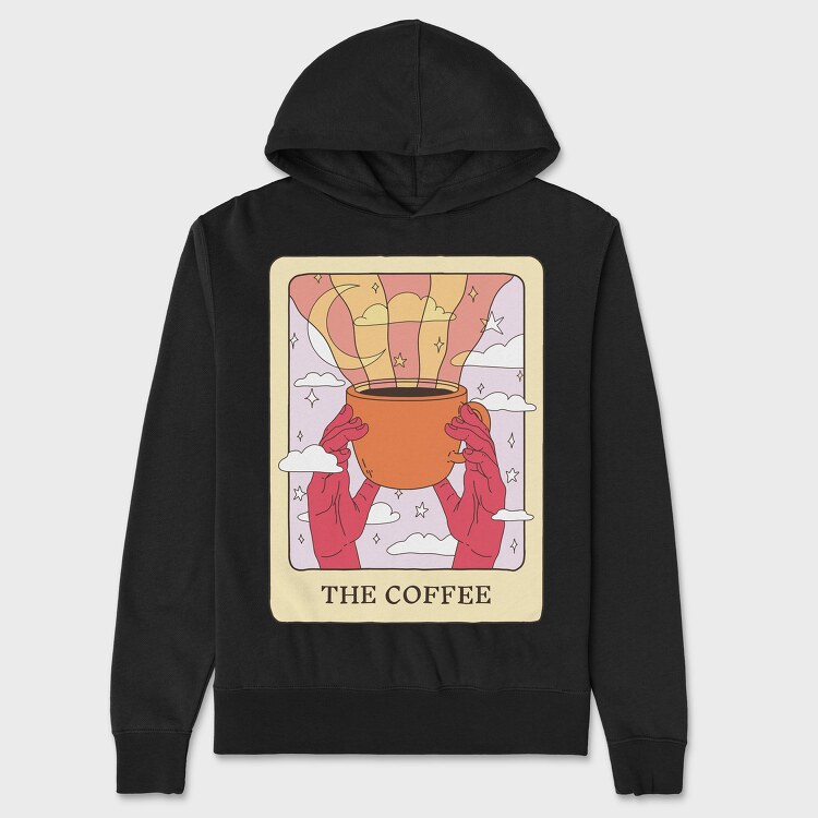 The Coffee Tarot Card, Hanorac Oversize Barbati (Unisex)