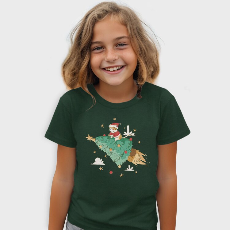 Santa Cat Christmas Tree, Tricou Copii