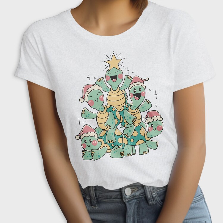 Christmas Turtles Tree X Mas, Tricou Femei