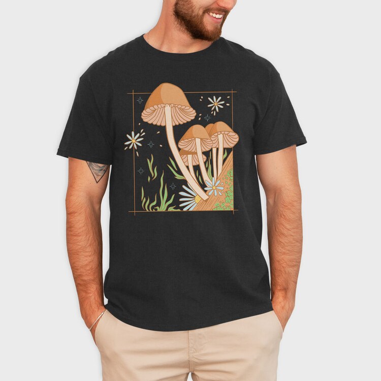 Mushroom Garden Fungi Cottage Core, Tricou Barbati (Unisex)