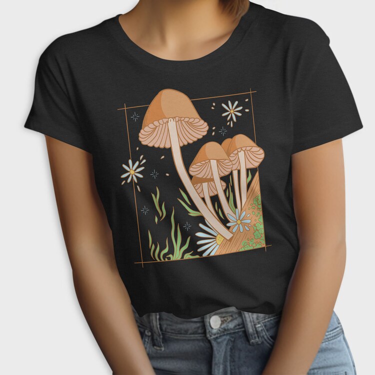 Mushroom Garden Fungi Cottage Core, Tricou Femei