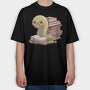 Bookworm With Glasses Worm Reading, Tricou Oversize Barbati (Unisex)