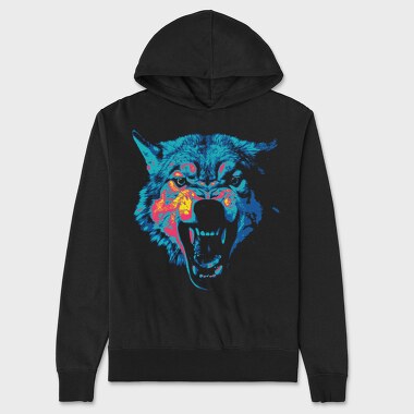 Angry Wolf Neon, Hanorac Oversize Barbati (Unisex)