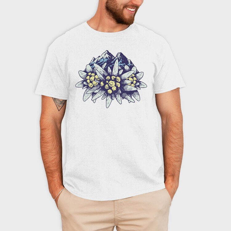 Edelweiss Flower Mountains, Tricou Barbati (Unisex)