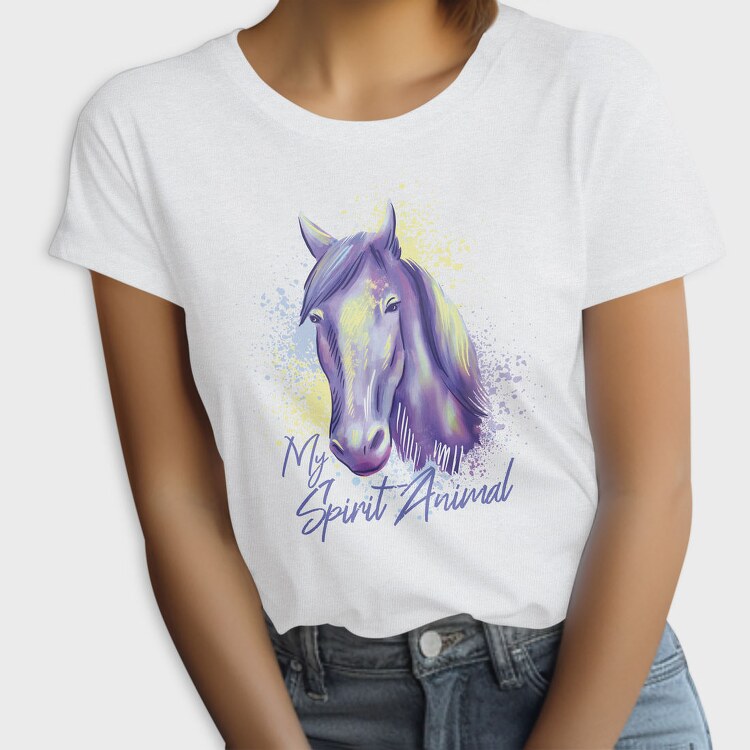 Horse Spirit Animal Watercolor, Tricou Femei