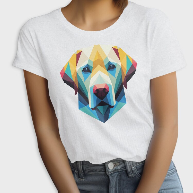 Geometric Labrador Dog Poly, Tricou Femei