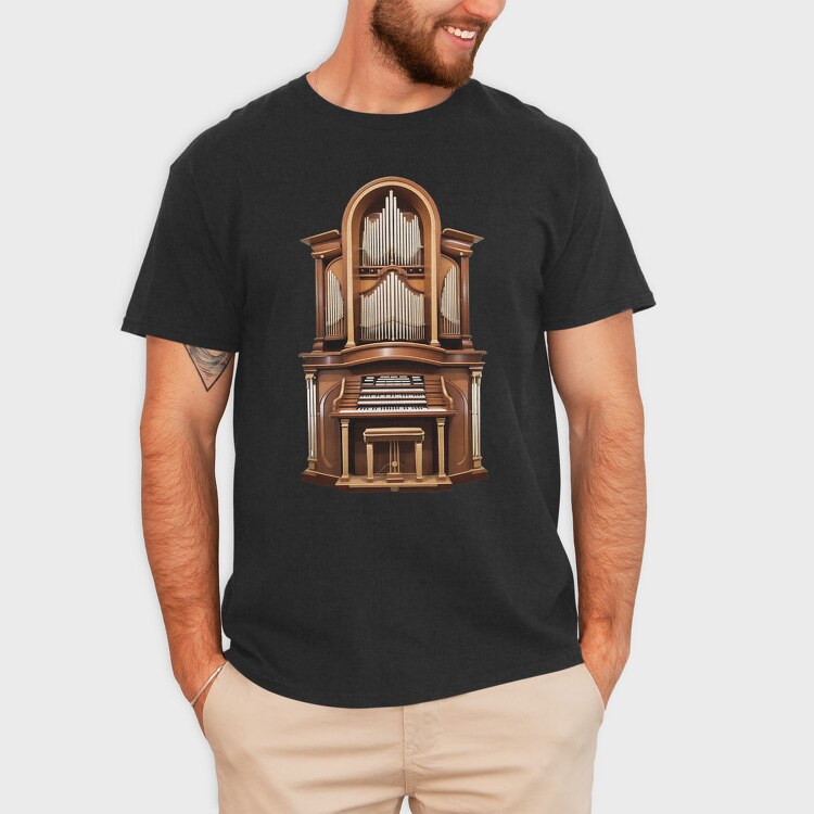 Church Organ Illustration, Tricou Barbati (Unisex)