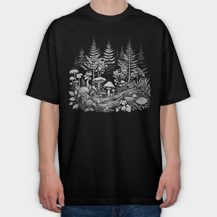 Mushroom Pine Forest, Tricou Oversize Barbati (Unisex)