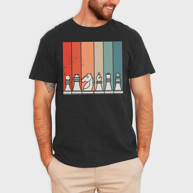 Retro Chess, Tricou Barbati (Unisex)