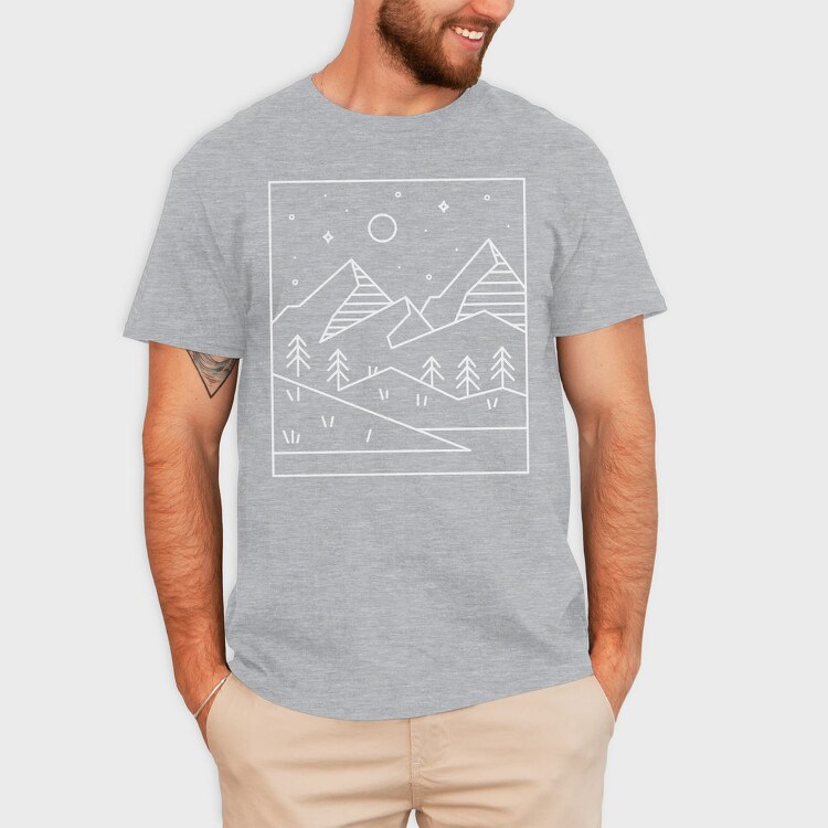Geometric Rectangle Landscape, Tricou Barbati (Unisex)