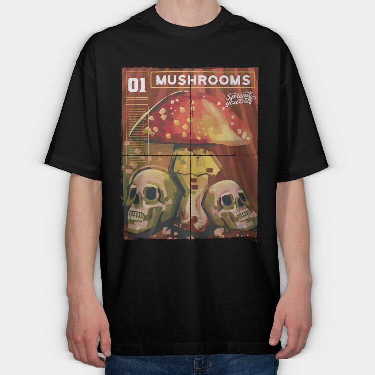 Mushrooms Magazine One Mushroom, Tricou Oversize Barbati (Unisex)