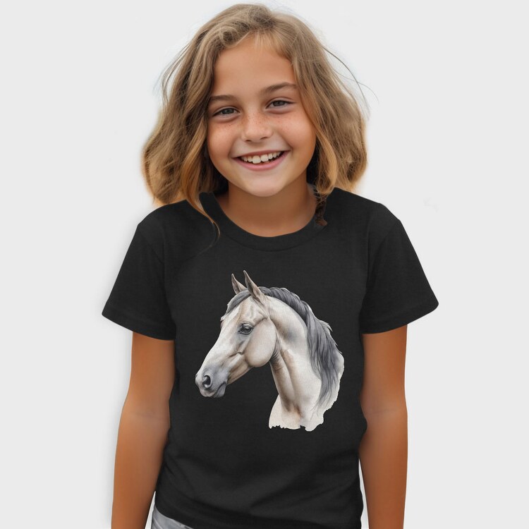 Side View Realistic Horse, Tricou Copii
