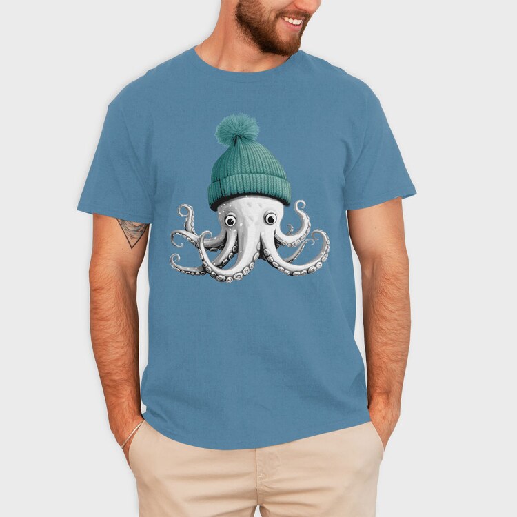 Octopus Winter Hat, Tricou Barbati (Unisex)