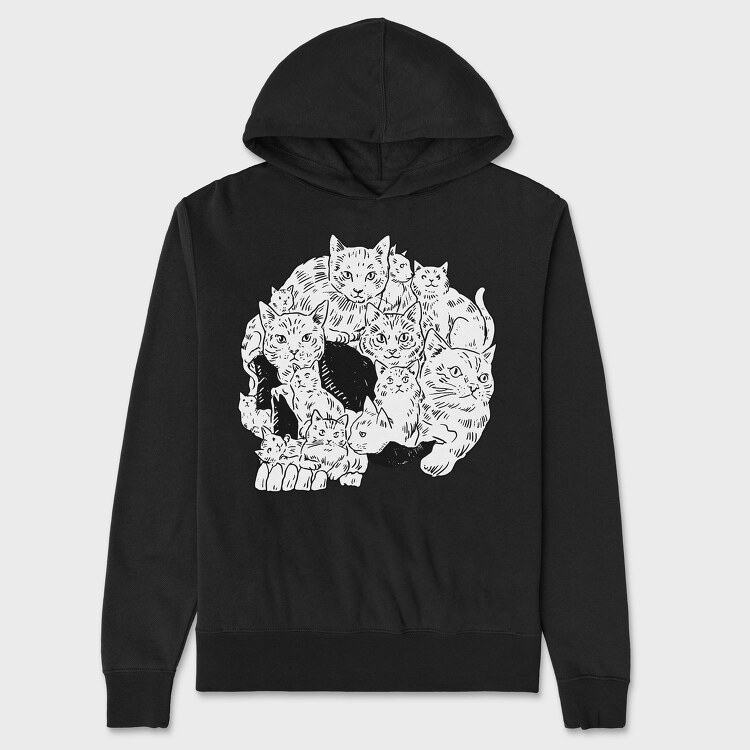 Cats Skull, Hanorac Oversize Barbati (Unisex)