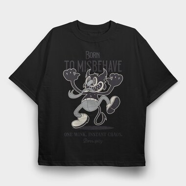 Retro Devil Halloween Cartoon, Tricou Oversize Barbati (Unisex)