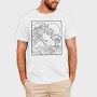 Japanese Wave Line Art, Tricou Barbati (Unisex)