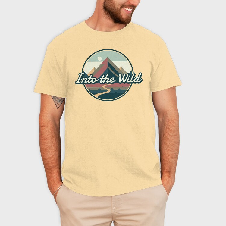 Retro Minimalist Vintage Landscape, Tricou Barbati (Unisex)