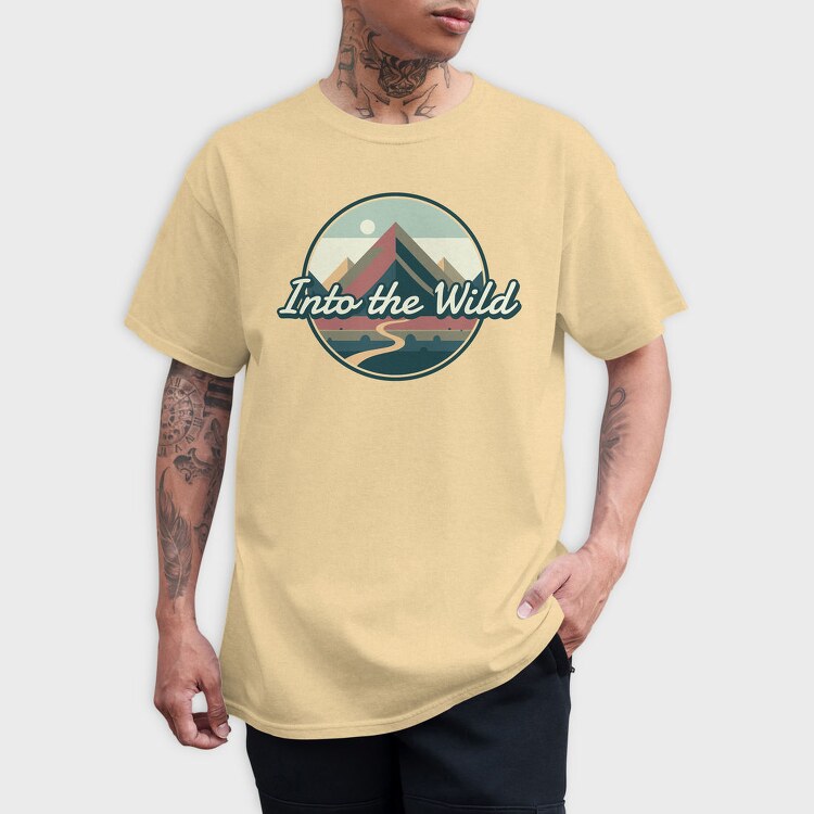 Retro Minimalist Vintage Landscape, Tricou Barbati (Unisex)