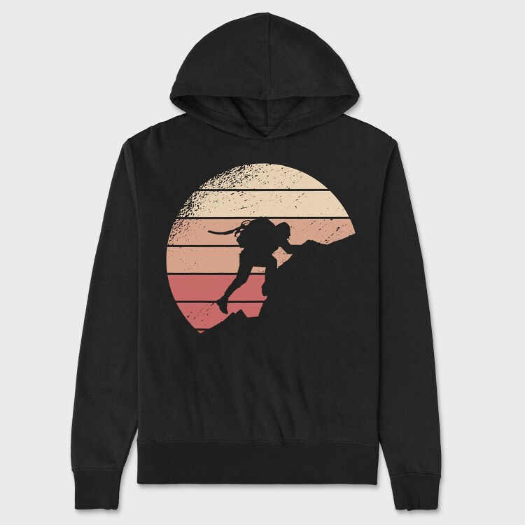 Hanorac Barbati (Unisex), Mountain Climbing Retro Sunset