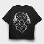 German Dog Breed Hovarwart Head, Tricou Oversize Barbati (Unisex)