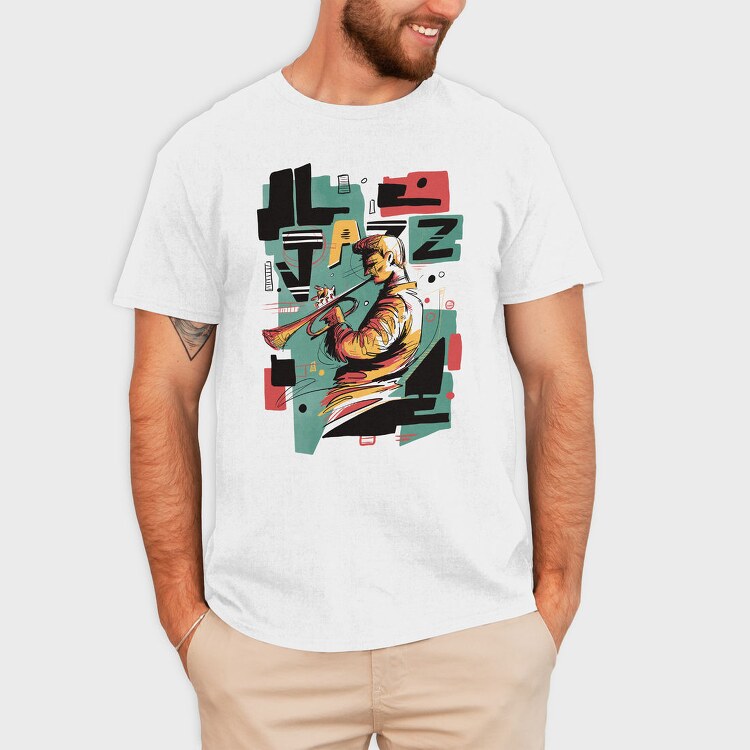 Jazz Musician Abstract Music, Tricou Barbati (Unisex)