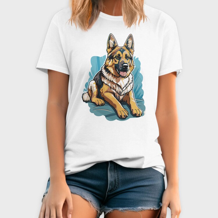 German Shepherd Portrait, Tricou Barbati (Unisex)