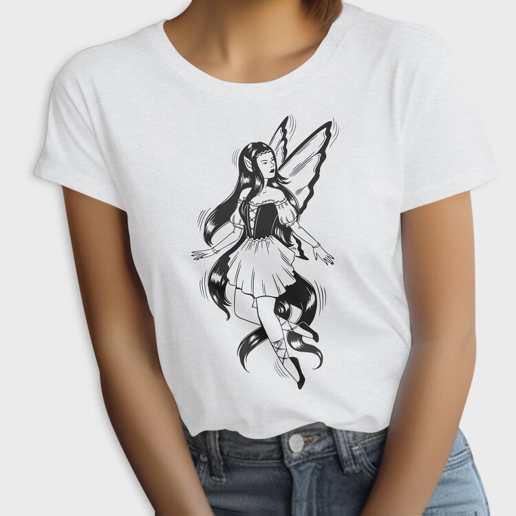 Dark Fairy Creature Hand Drawn, Tricou Femei