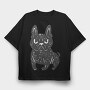 Angry French Bulldog Dog Doodle French Dog, Tricou Oversize Barbati (Unisex)