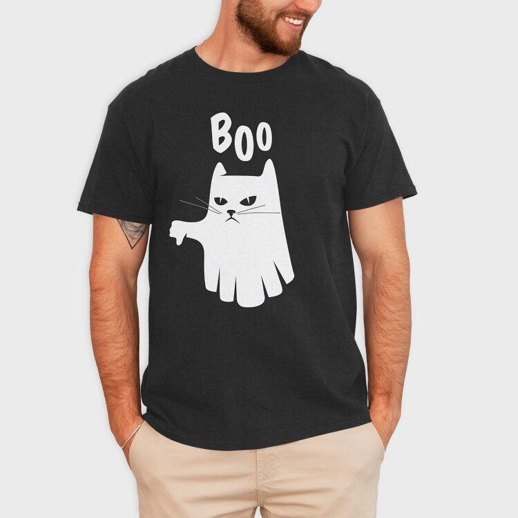 Ghost Cat Boo, Tricou Barbati (Unisex)