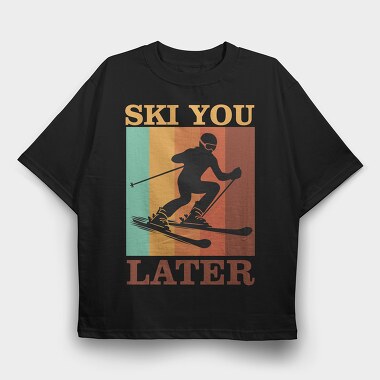 Retro Ski Sky Quote, Tricou Oversize Barbati (Unisex)
