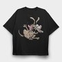 Angry Rat Roar, Tricou Oversize Barbati (Unisex)