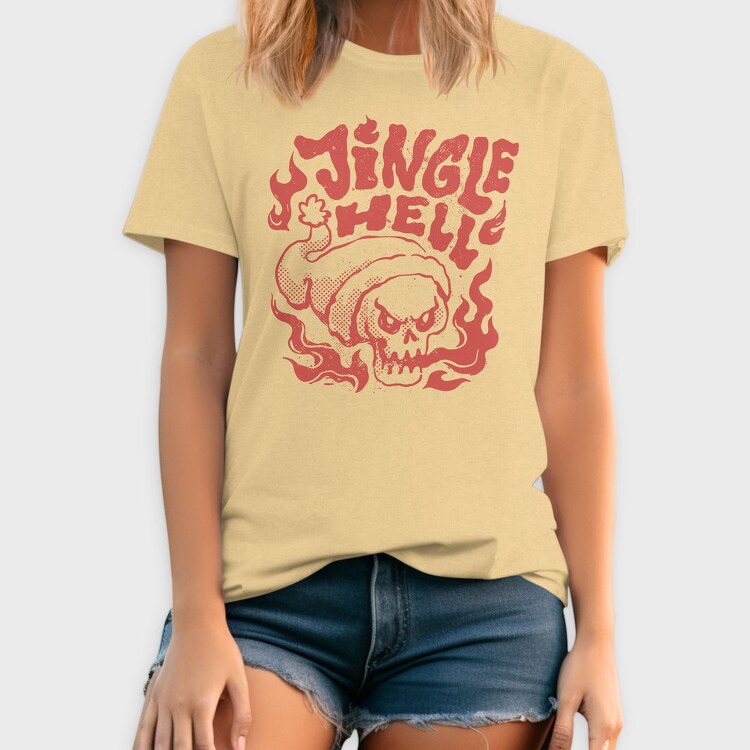 Jingle Hell Anti Christmas Skull, Tricou Barbati (Unisex)